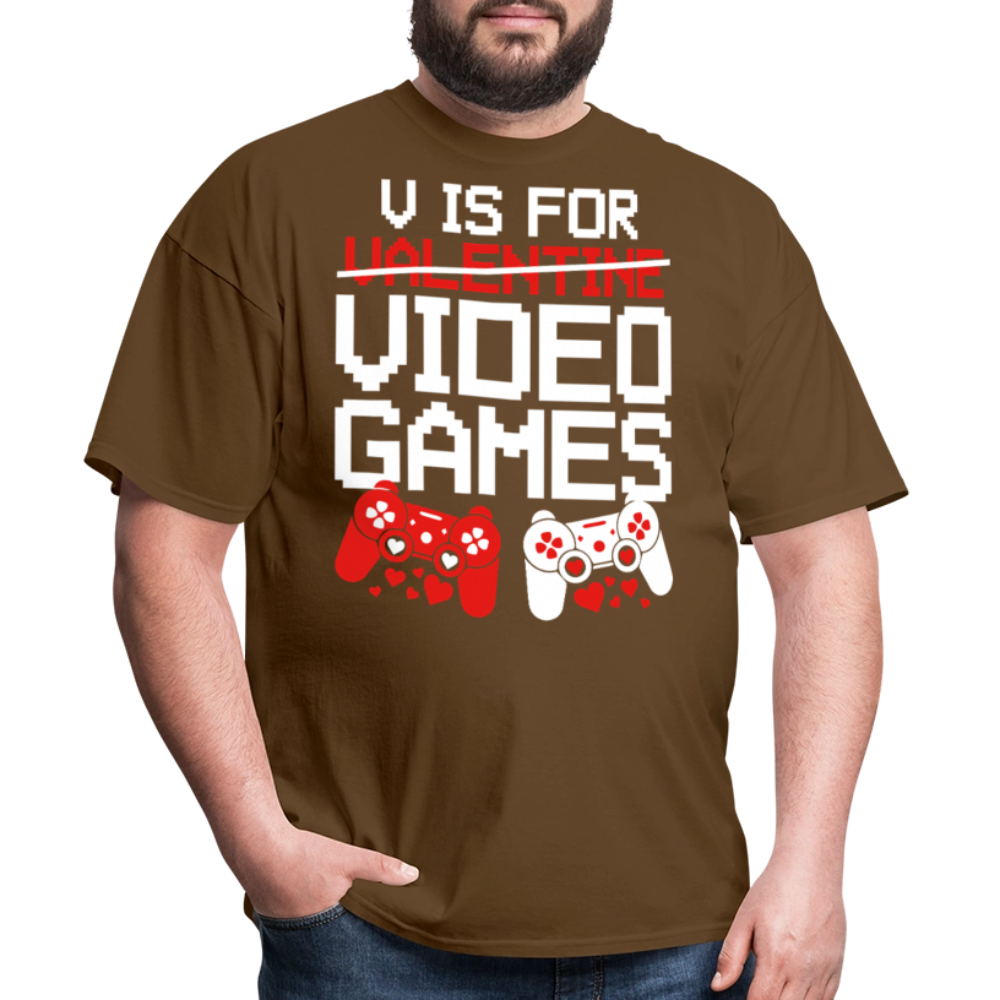 Valentine’s Day Gifts For Gamers Funny Gaming Couple Matching T-shirt - brown