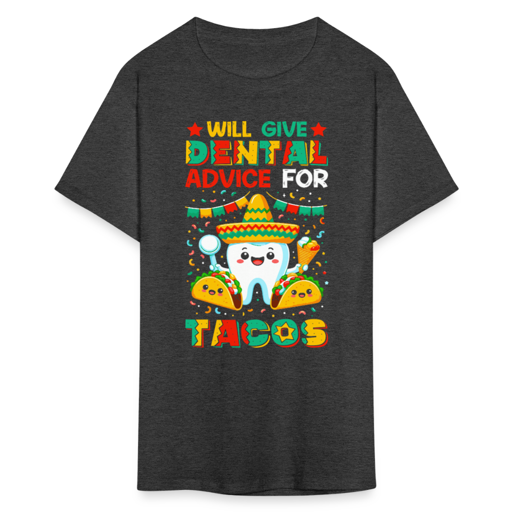 Funny Dentist Tee For Taco Lovers Dentist Humor T-shirt - heather black