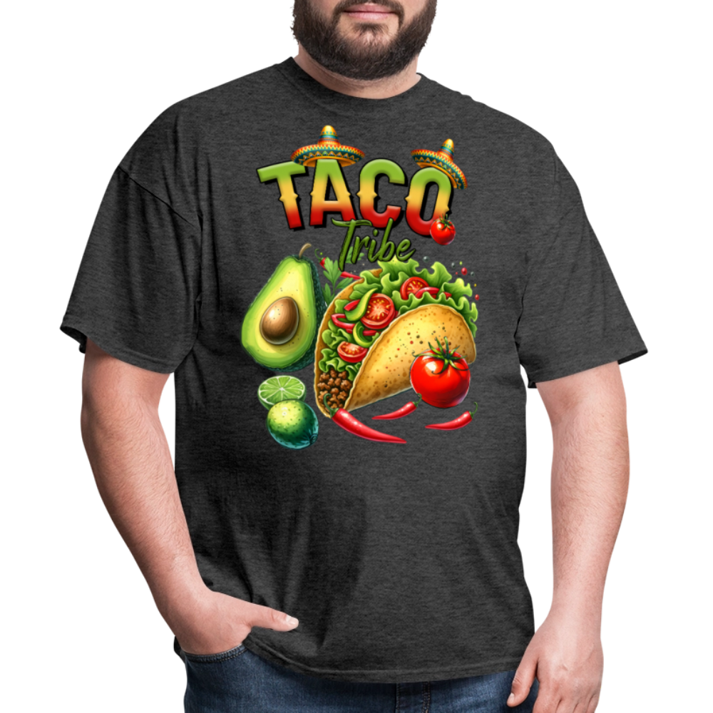 Mexican Food Graphic Tee for Taco Fans Colorful Mexican Fiesta T-shirt - heather black