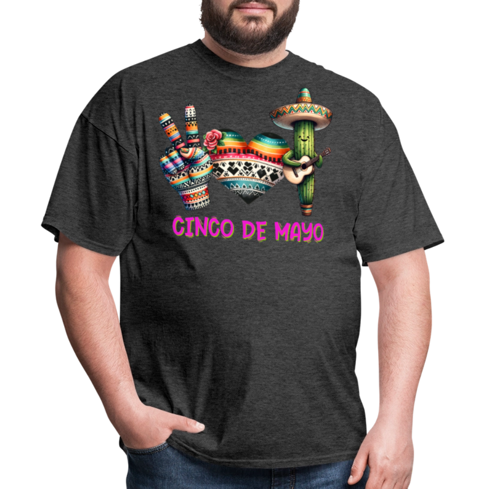 Cute Cactus Cinco de Mayo Tee Mexican-themed Party T-shirt - heather black