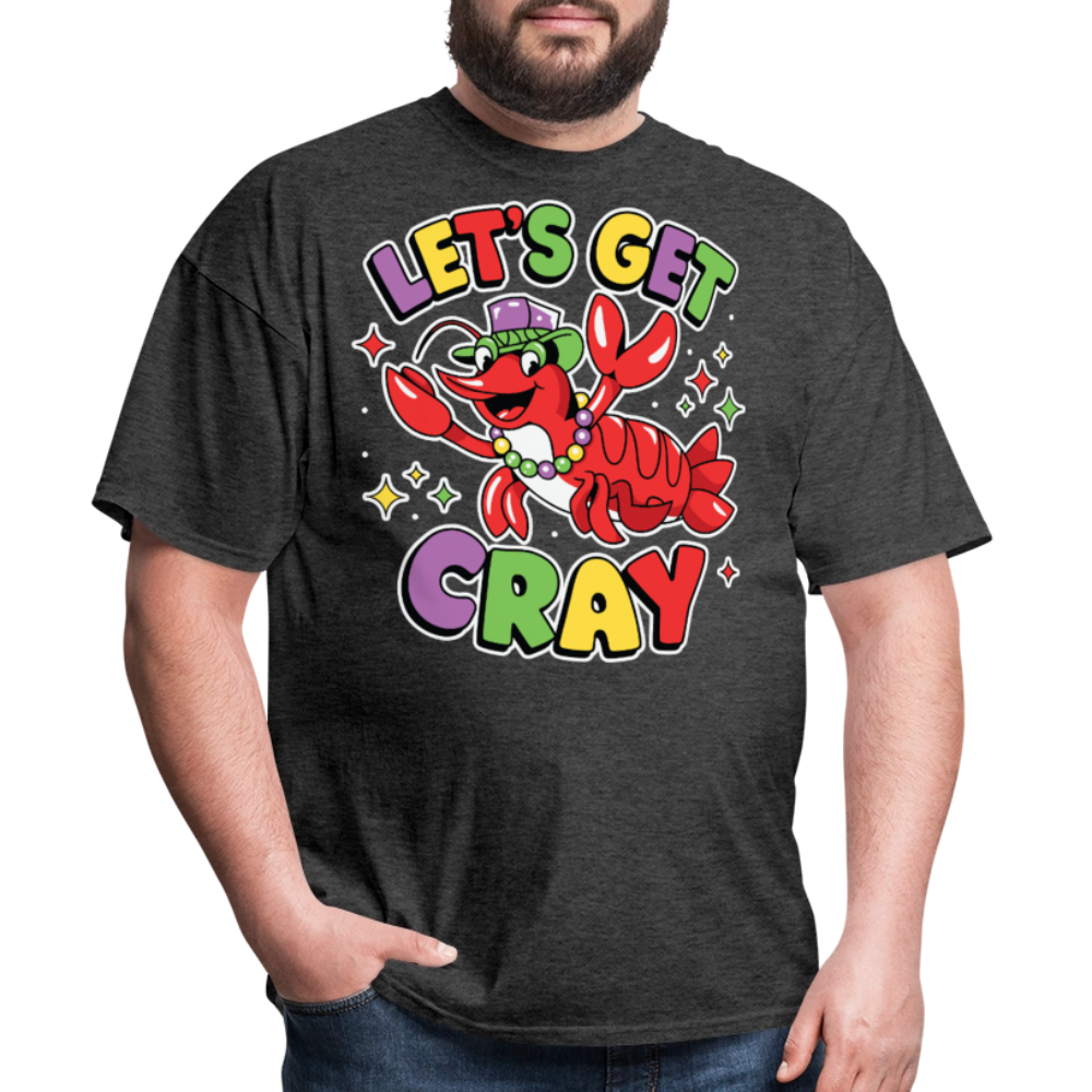 Let's Get Cray lobster Shirt for Mardi Gras lovers Funny Crawfish T-shirt - heather black