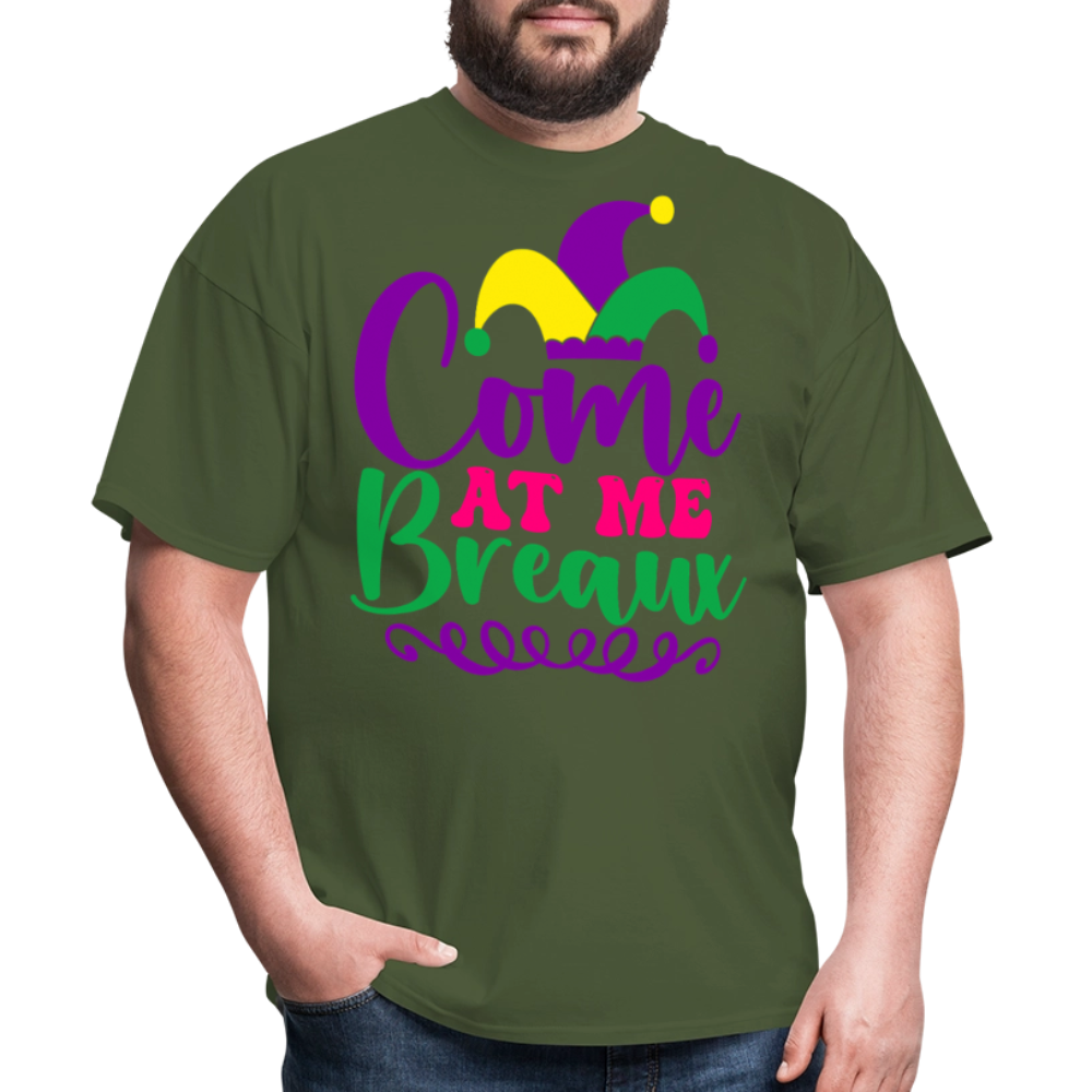 Mardi Gras Jester Hat Tee Come at me Breaux T-shirt - military green