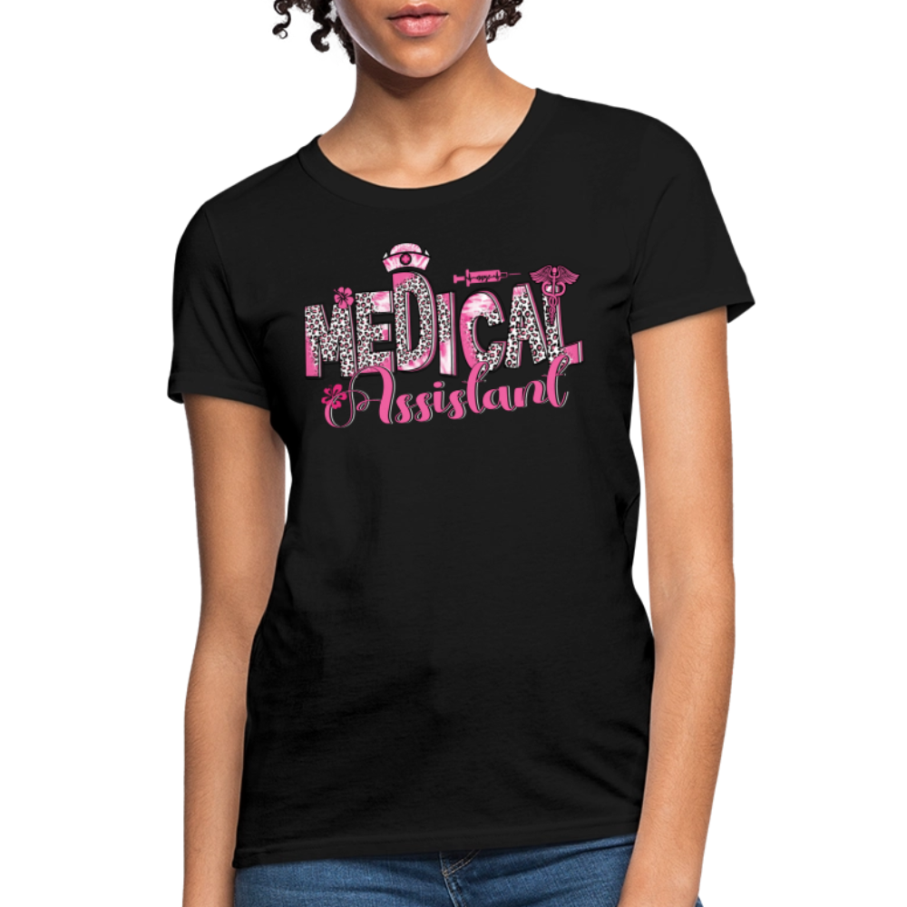 Medical Assistant Leopard Print T-Shirt - black