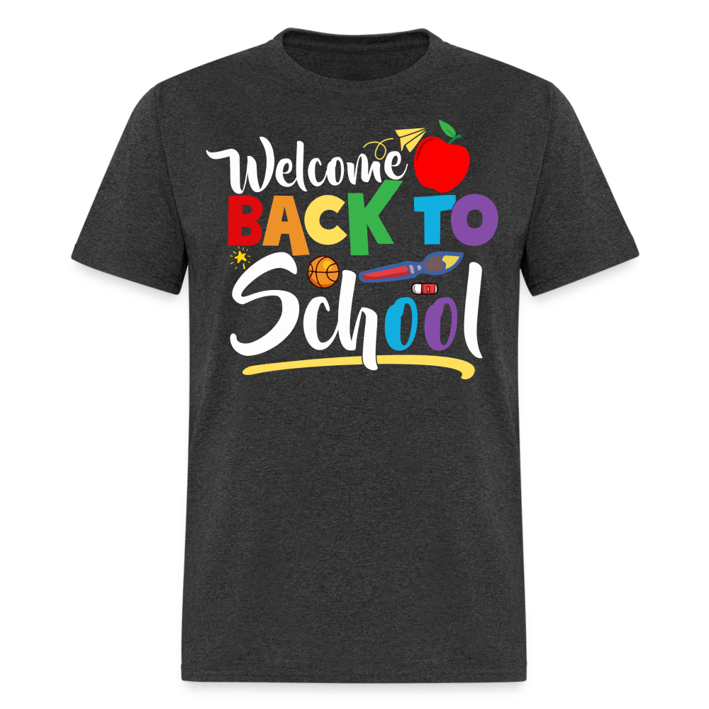 Welcome Back to School Shirt for Teachers First Day of school T-shirt - heather black