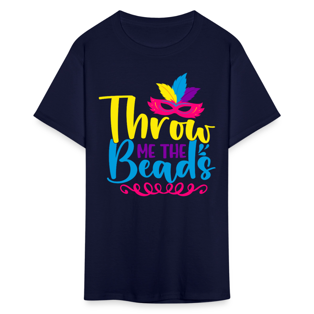 Throw Me The Beads Funny Mardi Gras T-shirt - navy