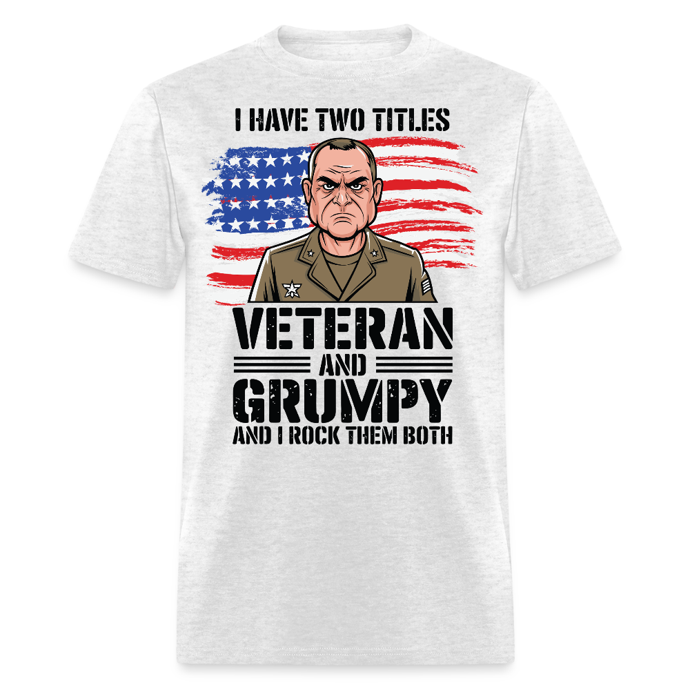 Military Retirement Funny Grumpy Veteran T-shirt - light heather gray