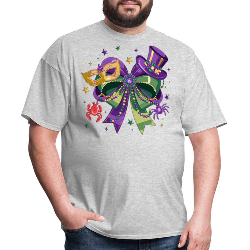 Colorful Masquerade Mask Tee for Fat Tuesday Funny Mardi Gras T-shirt - heather gray