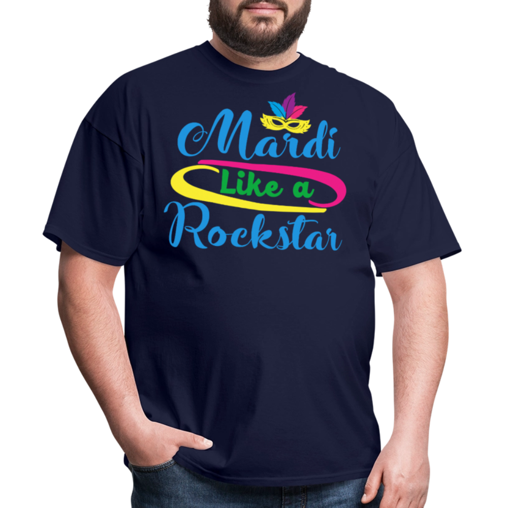 Mardi Gras Rockstar Shirt For Men And Women T-Shirt - navy