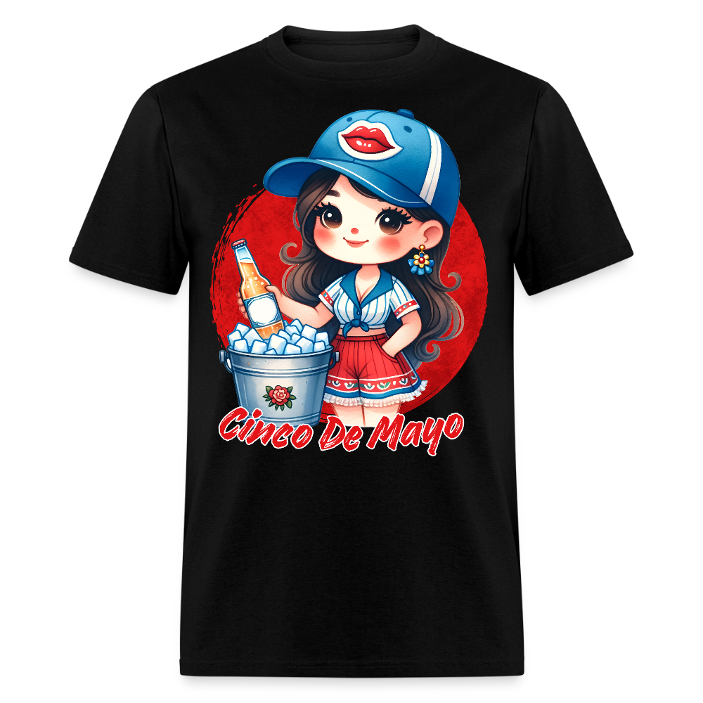 Cute Chibi-style Cinco De Mayo T-shirt For Women - black