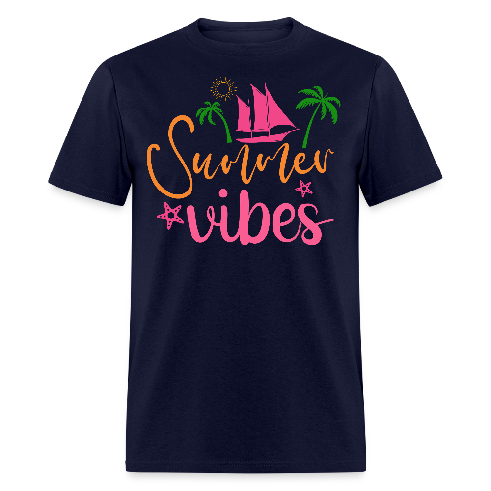 Bright Colorful Summer Vacation T-shirt - navy