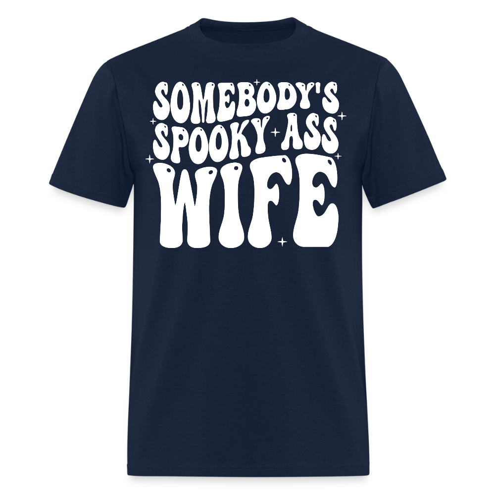 Somebody's Spooky Ass Wife Funny Halloween T-Shirt - navy