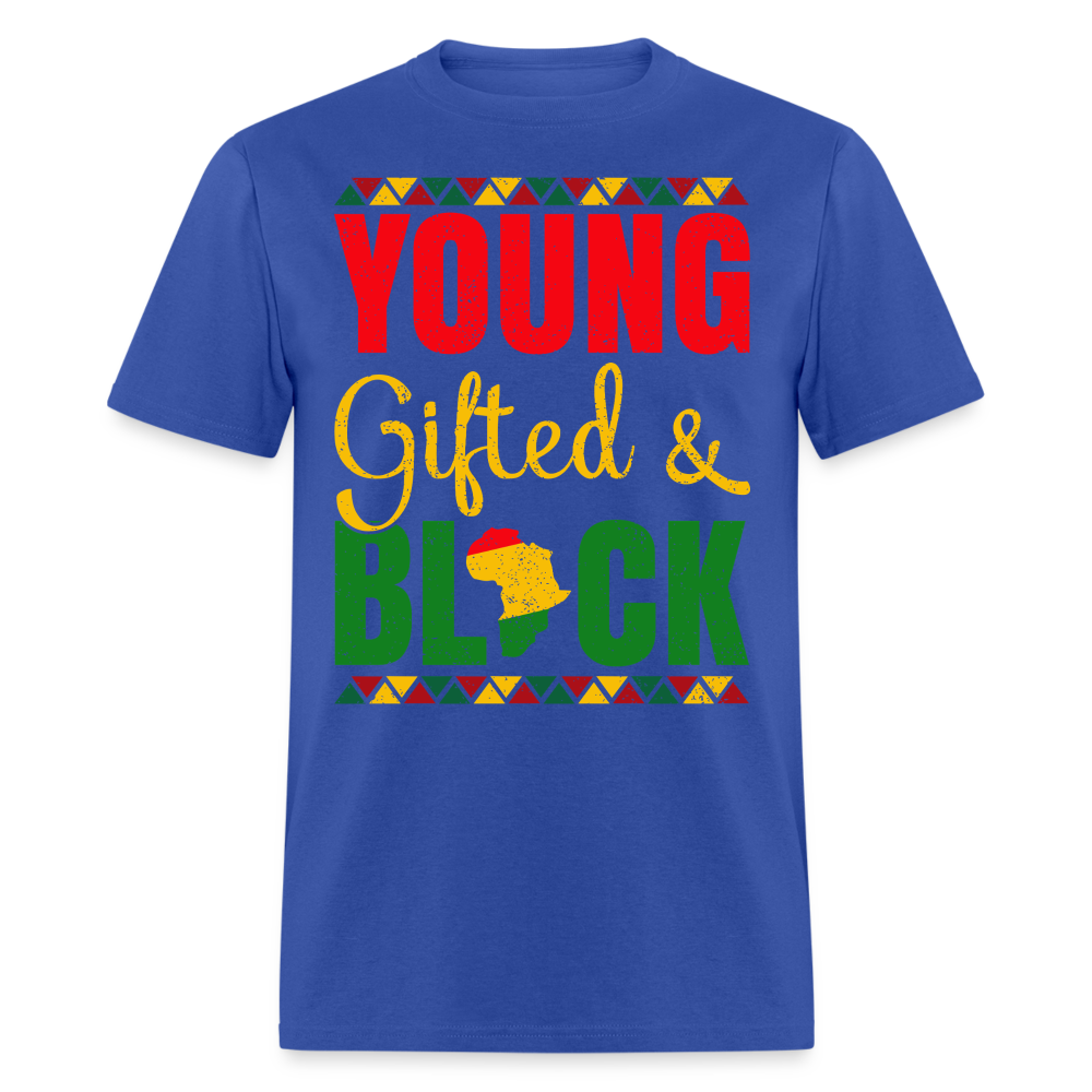 African Heritage Tee Young Gifted and Black T-Shirt - royal blue