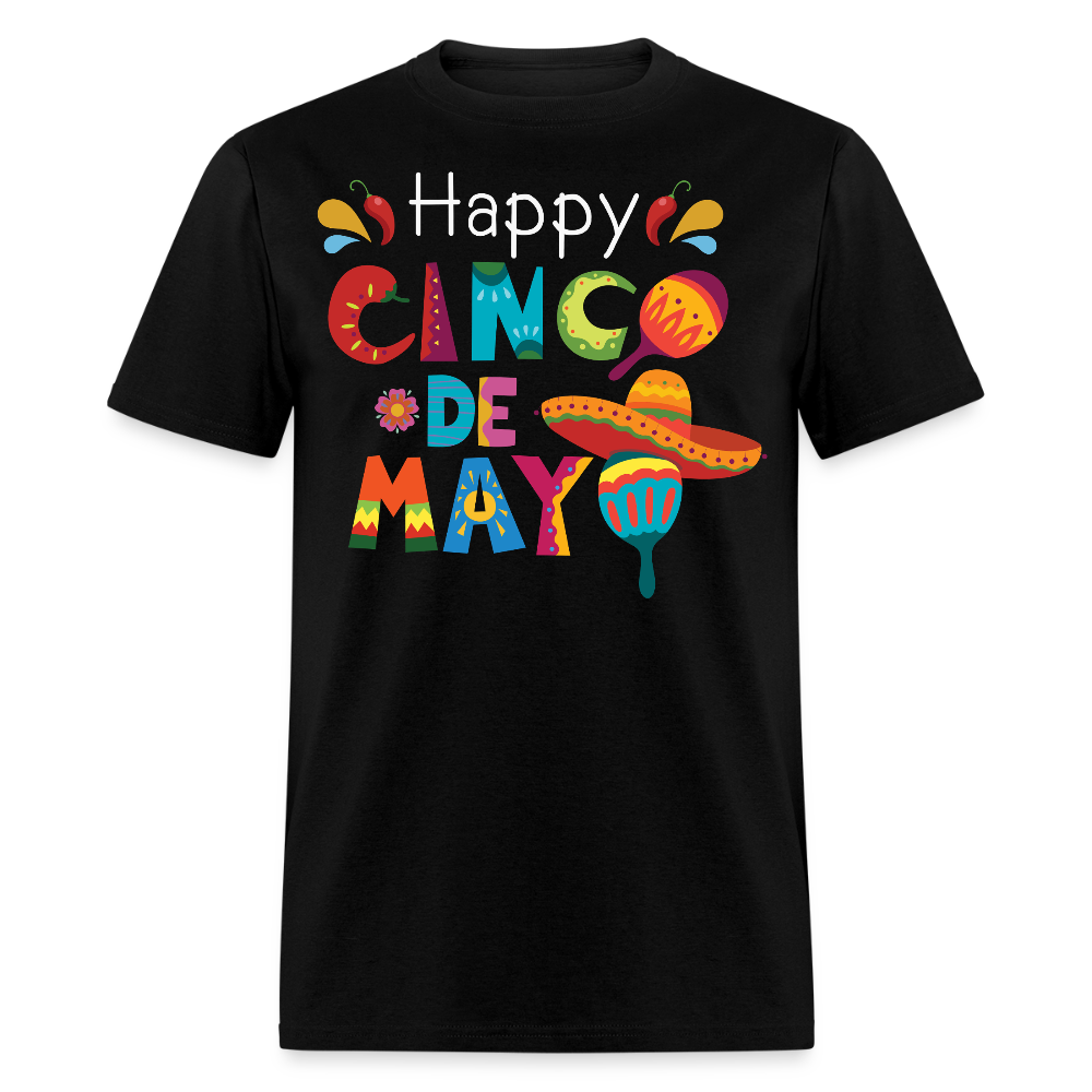 Funny Cinco De Mayo Party Outfit Colorful Mexican Fiesta T-shirt - black