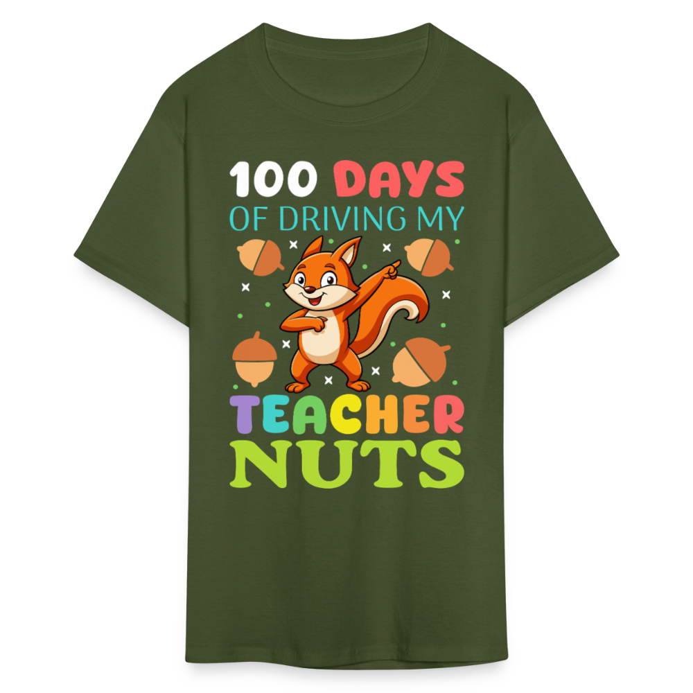 100 Days Of Driving My Teacher Crazy Shirt Funny School Teacher T-shirt - military green