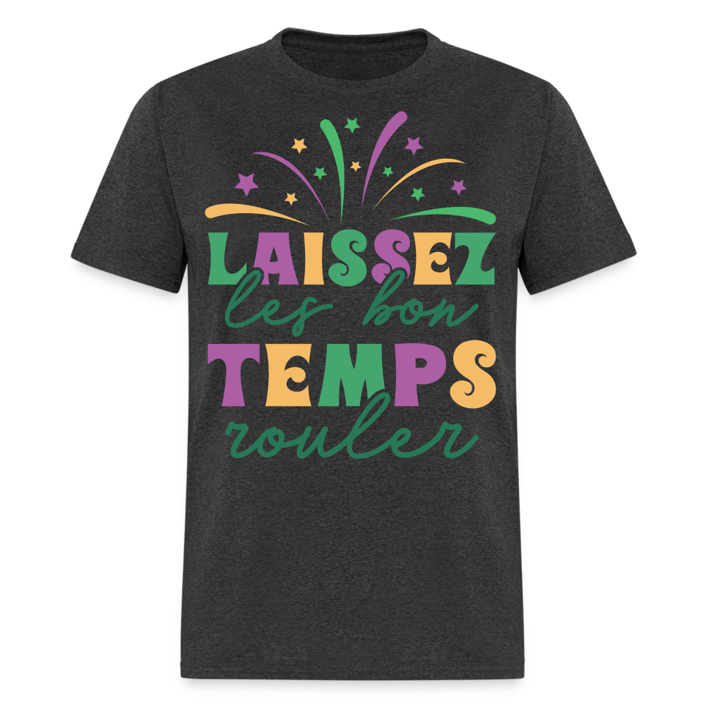 Funny New Orleans Festival Tee Laissez les Bons Temps Rouler T-shirt - heather black