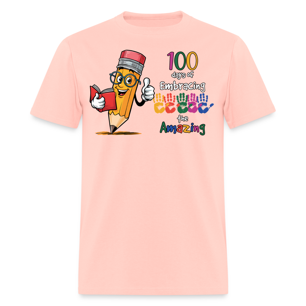 100 Days Of Embracing Learning Tee Back To School Teacher Gifts T-shirt - blush pink 