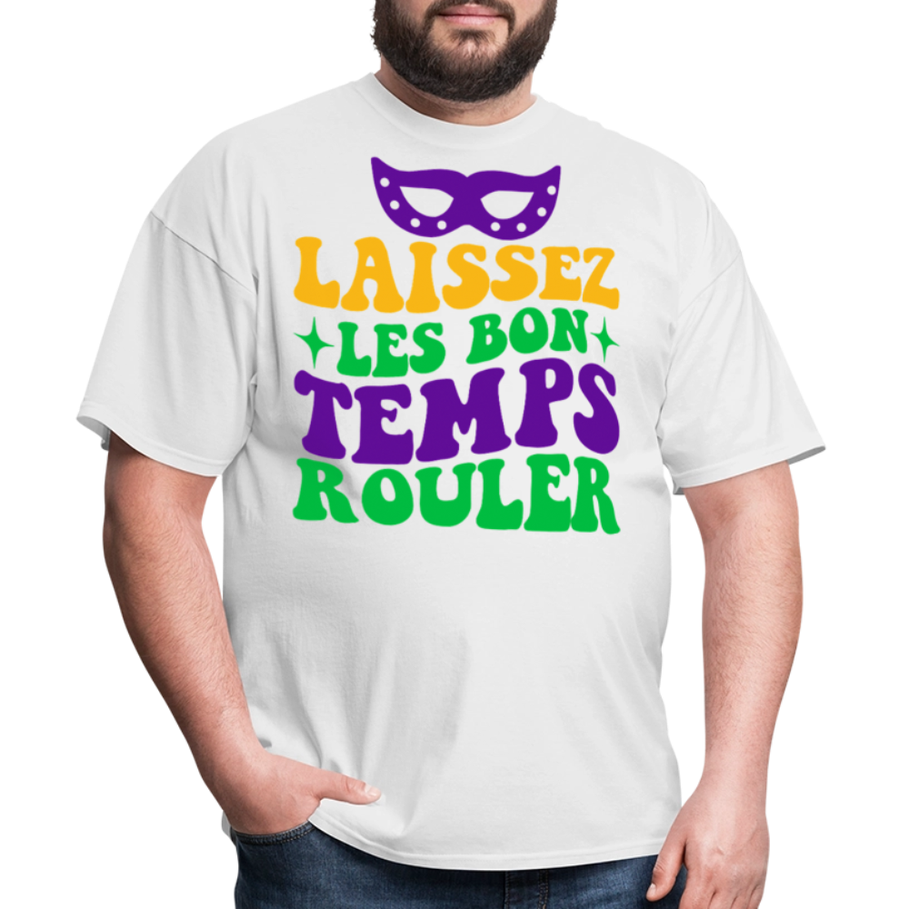 Funny Cajun French Celebration Tee Laissez Les Bon Temps Rouler T-shirt - white