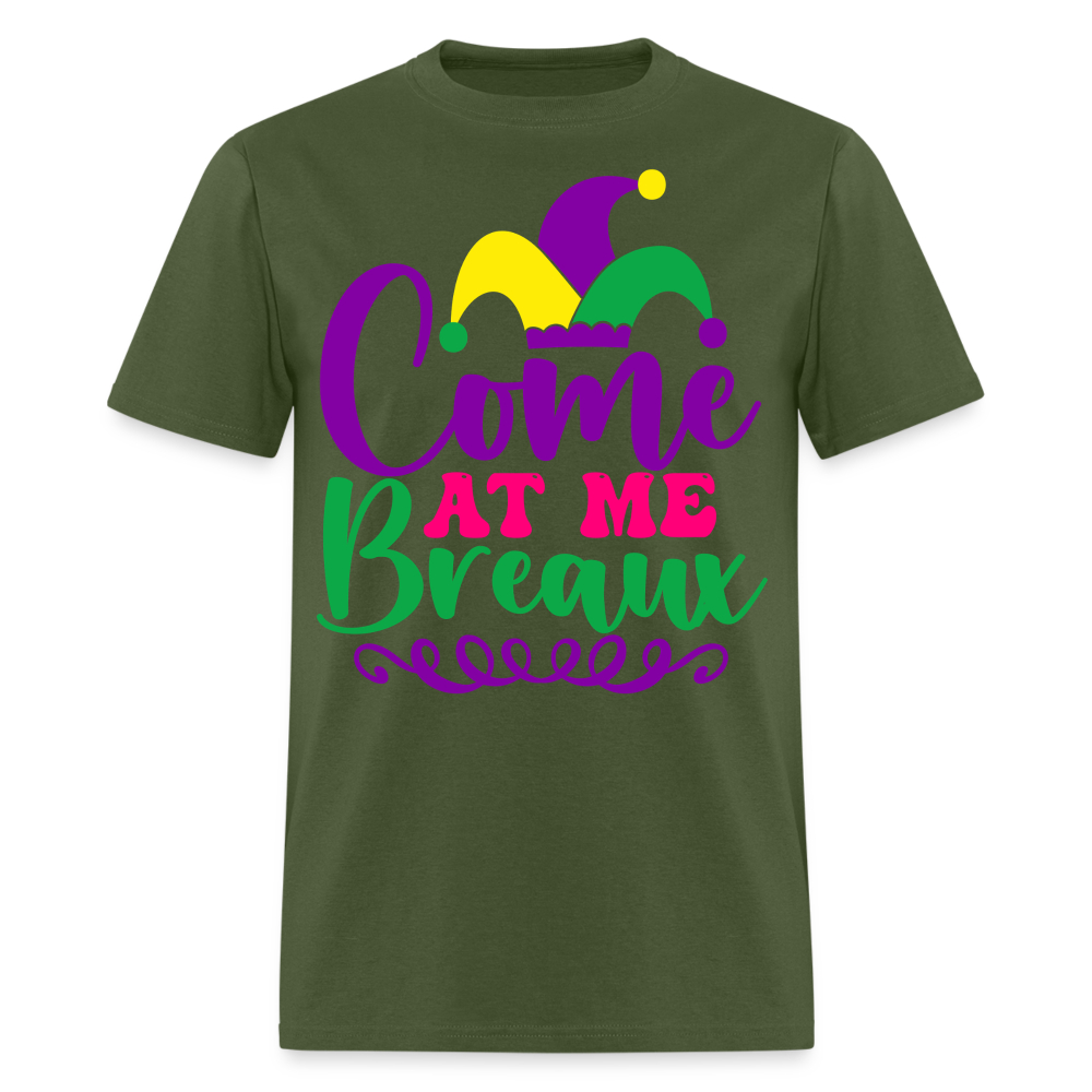 Mardi Gras Jester Hat Tee Come at me Breaux T-shirt - military green