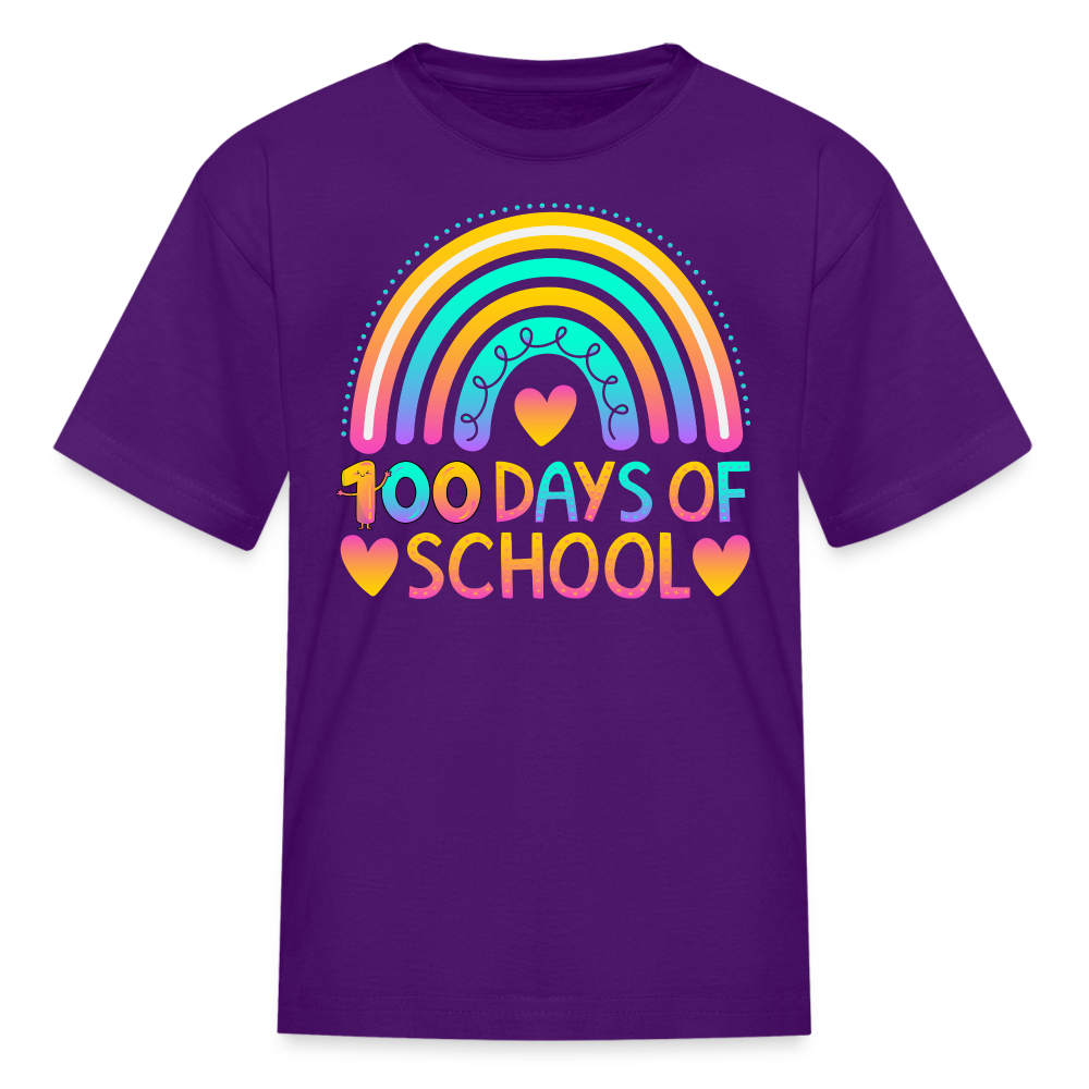 Rainbow 100 Days of School Kids' T-Shirt - purple