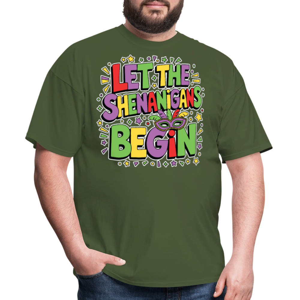 Masquerade Theme Party Outfit Let the Shenanigans Begin Classic T-Shirt - military green