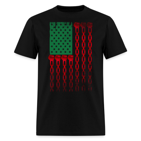 Pan African Flag Juneteenth Fist Chain T-Shirt - black