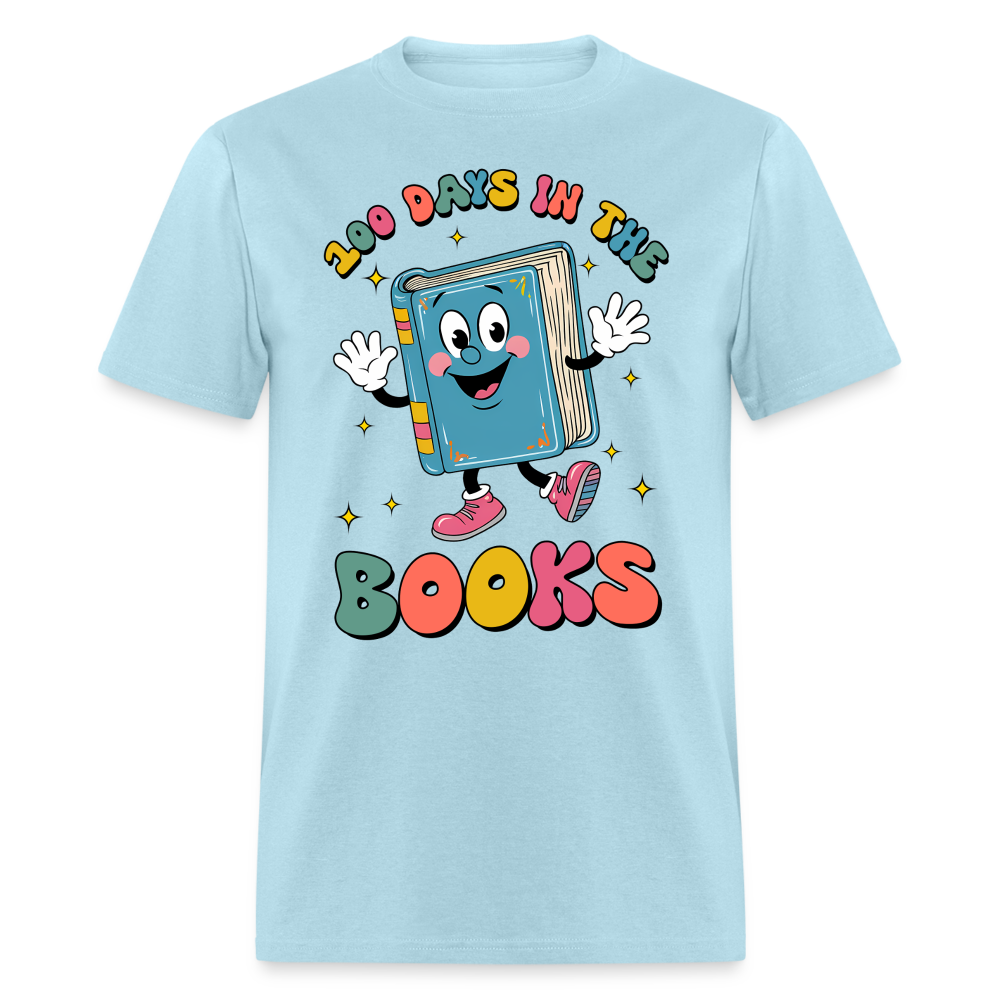 School Milestone Celebration Tee 100 Days In The Books Unisex T-shirt - powder blue