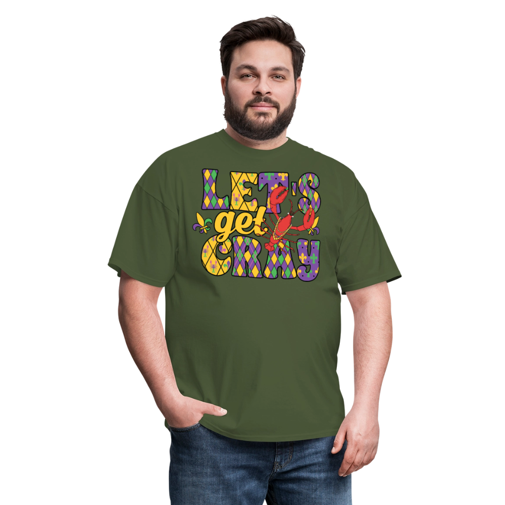 Let’s Get Cray Mardi Gras Crawfish Party T-Shirt - military green