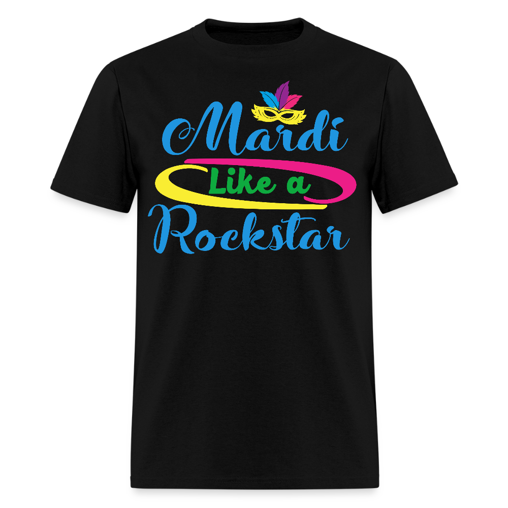 Mardi Gras Rockstar Shirt For Men And Women T-Shirt - black