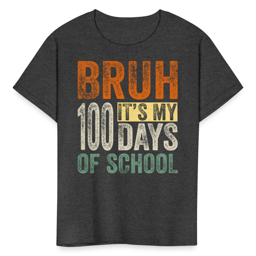 100 Days Of School Shirt For Kids School Milestone T-shirt - heather black