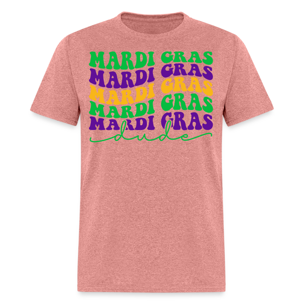 Retro-style Mardi Gras Shirt New Orleans Festival T-shirt - heather mauve