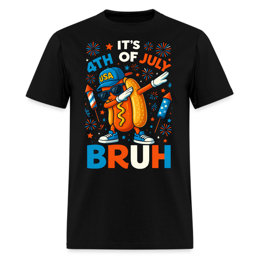 It's 4th Of July Bruh Dabbing Hot Dog T-Shirt - black