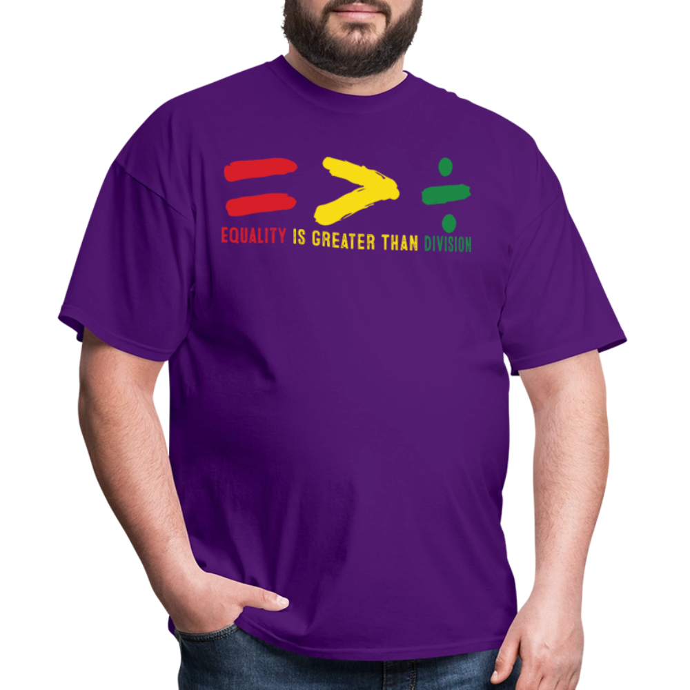 Black History Month Tee Equality Over Division T-Shirt - purple