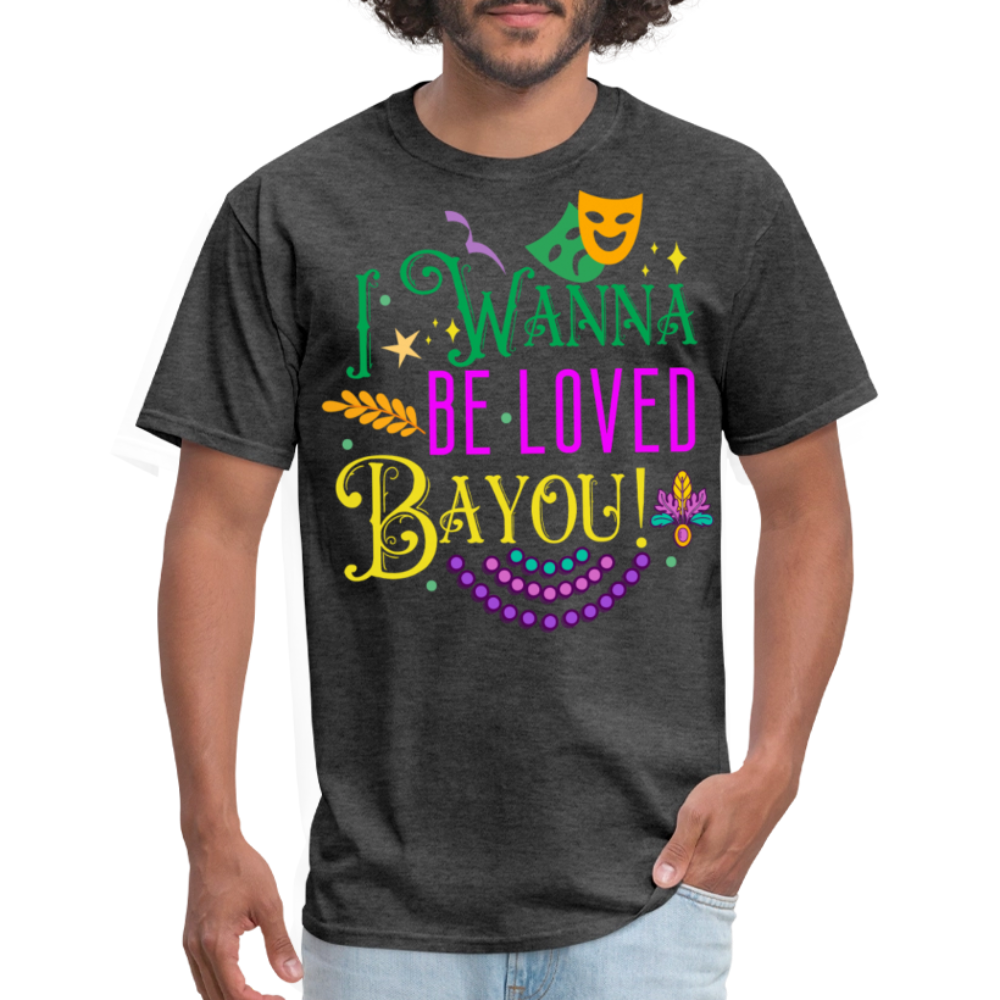 Bayou-inspired Funny Graphic Tee Mardi Gras Party T-shirt - heather black