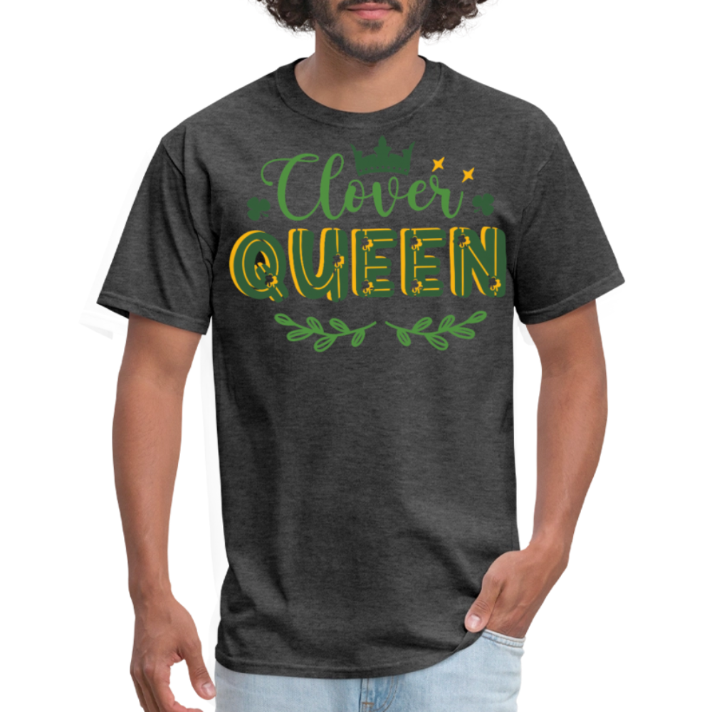 Irish Clover Graphic Tee For Ladies Clover Queen Irish Pride T-shirt - heather black