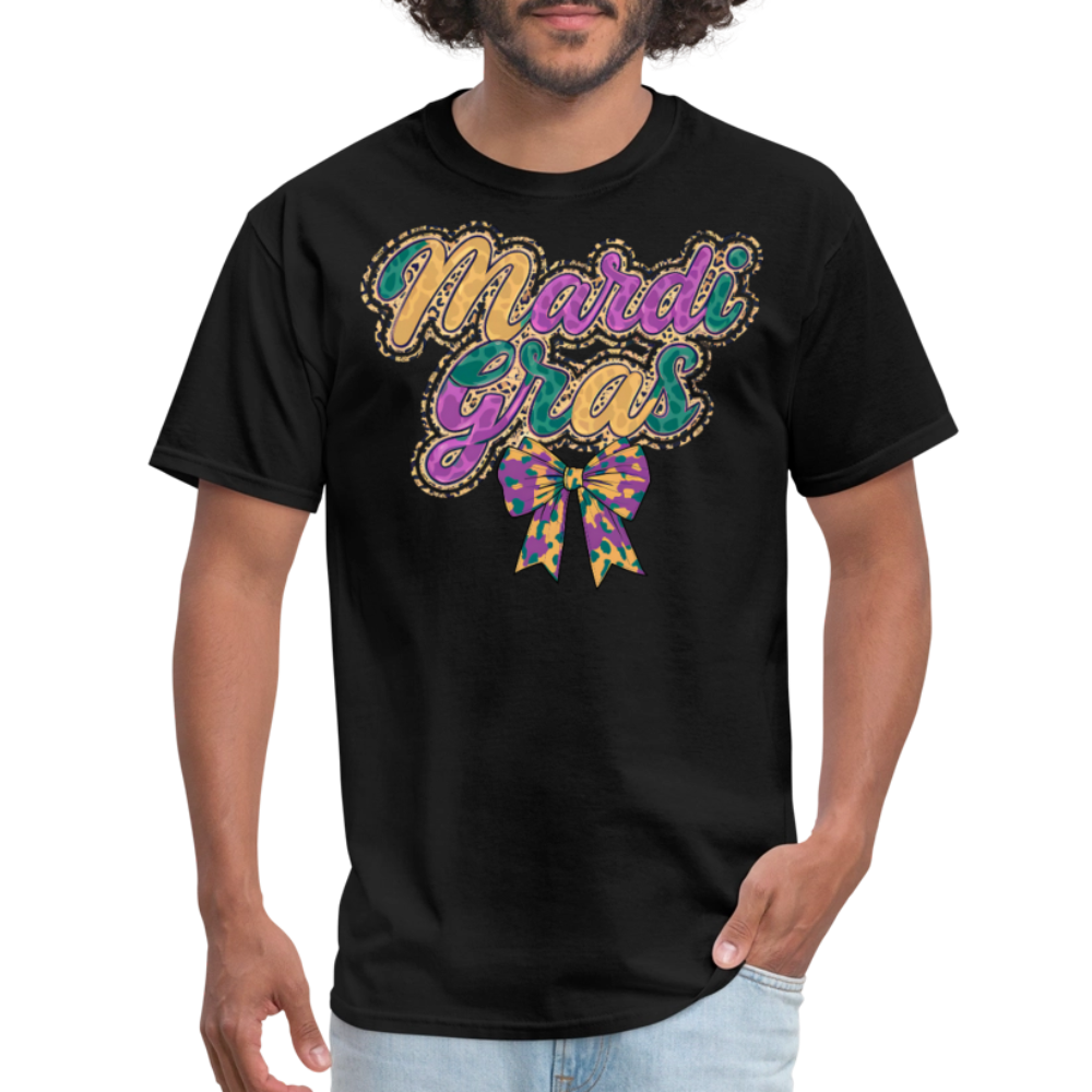 Mardi Gras Festival Shirt with Beads and Bows T-Shirt - black