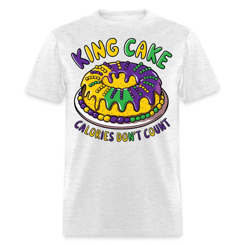 Fat Tuesday Celebration Mardi Gras King Cake T-shirt - light heather gray