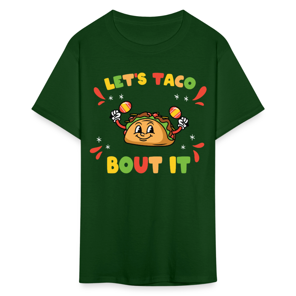 Mexican Food Lovers Tee Let's Taco Bout It T-shirt - forest green