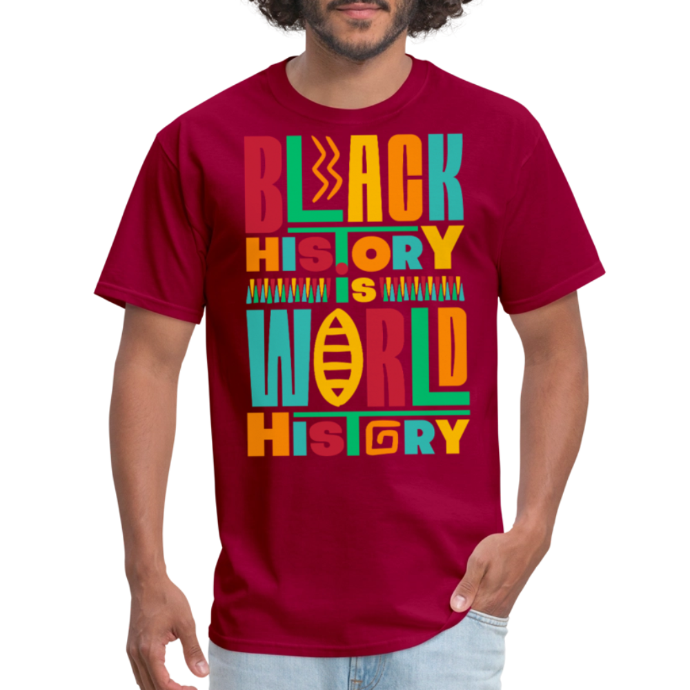 Black History Is World History Shirt Black Empowerment T-shirt - dark red