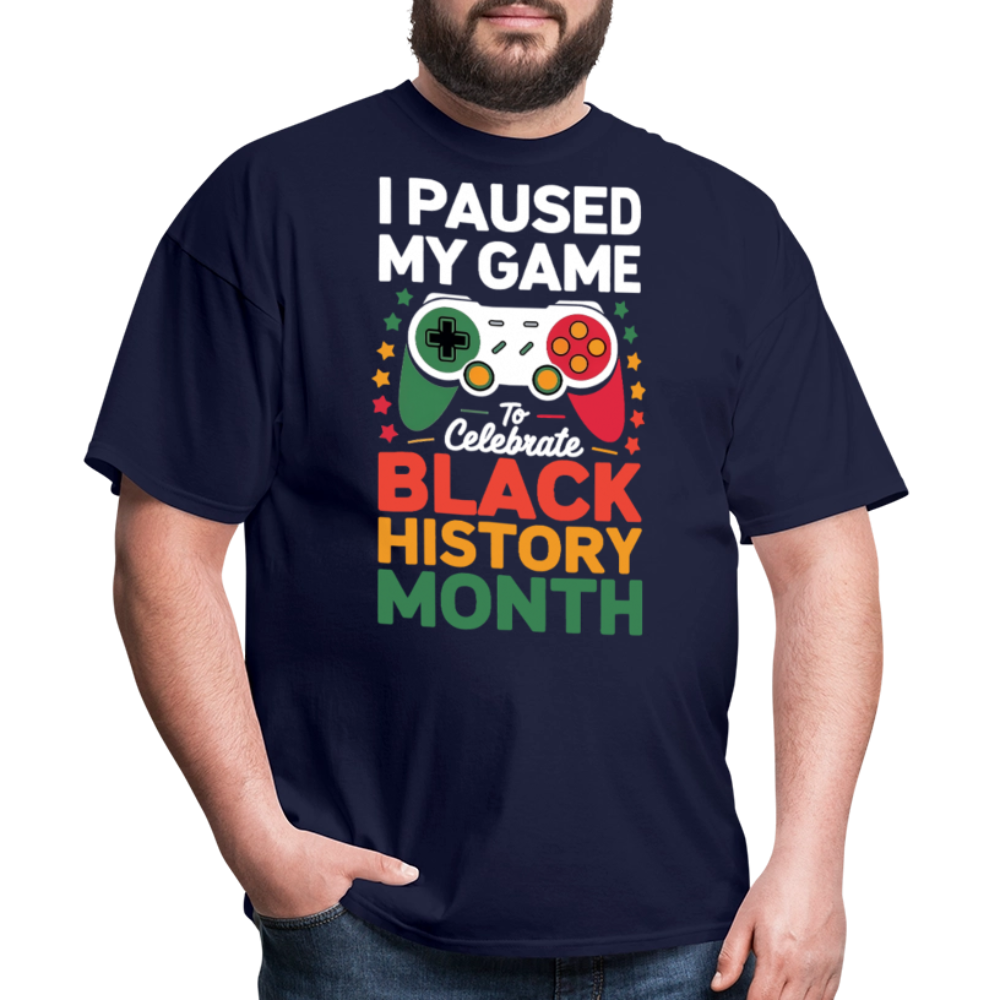 Retro Gamer Controller Tee Black History Month Gaming T-Shirt - navy