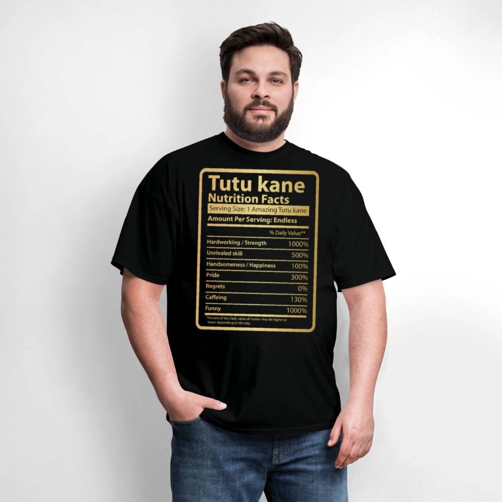 Tutu Kane Nutrition Facts Hawaiian Grandfather T-shirt - black