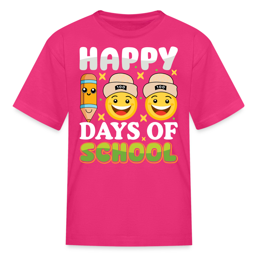 100 Days Of School Tee For Kids School Milestone Celebration T-shirt - fuchsia