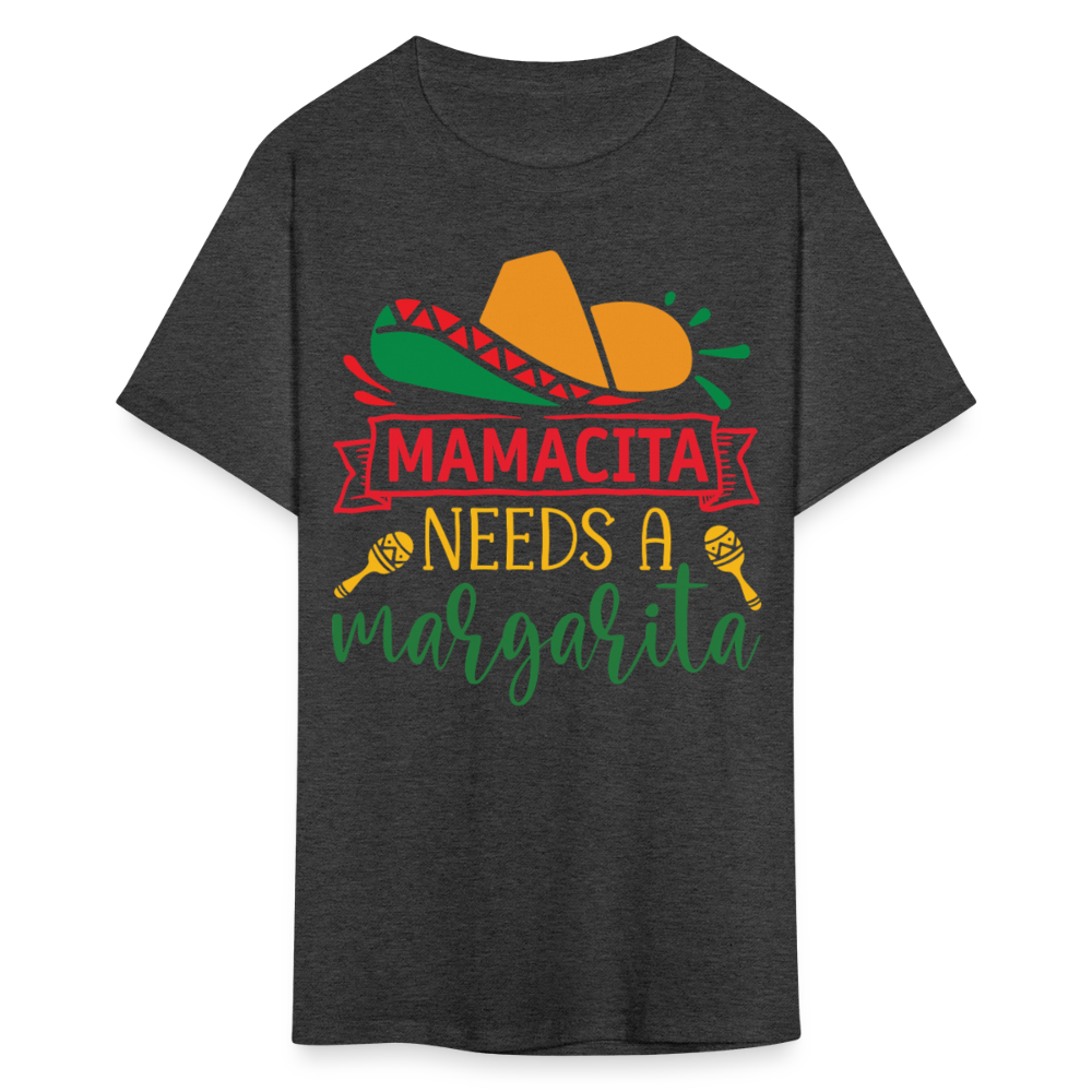 Mamacita Needs A Margarita Funny Mexican T-shirt - heather black