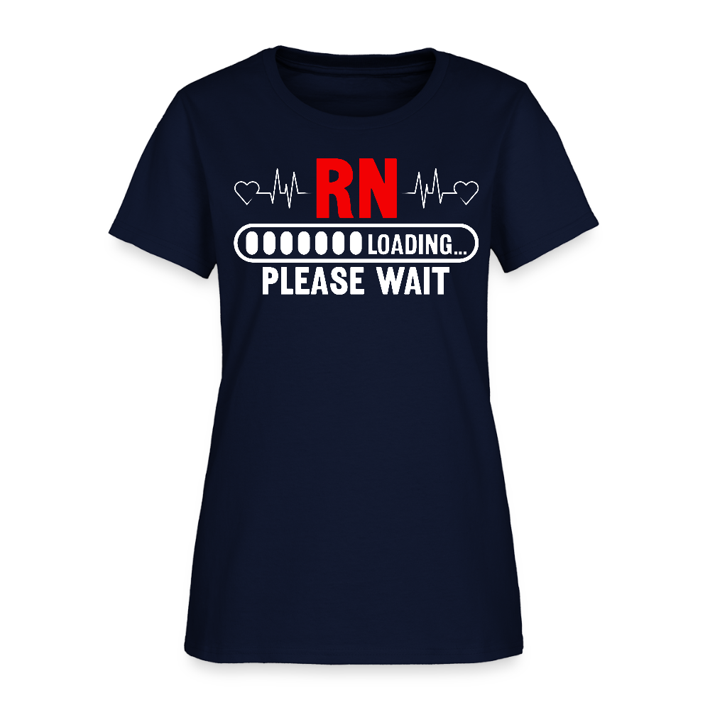 RN Loading Please Wait Funny Nursing Student Gift T-Shirt - navy