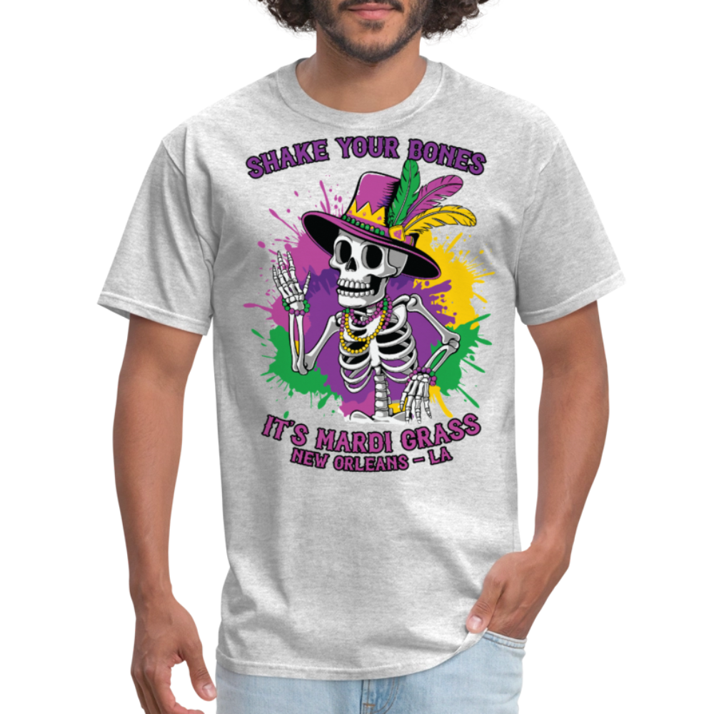 Shake Your Bones Festive Mardi Gras Unisex T-shirt - heather gray