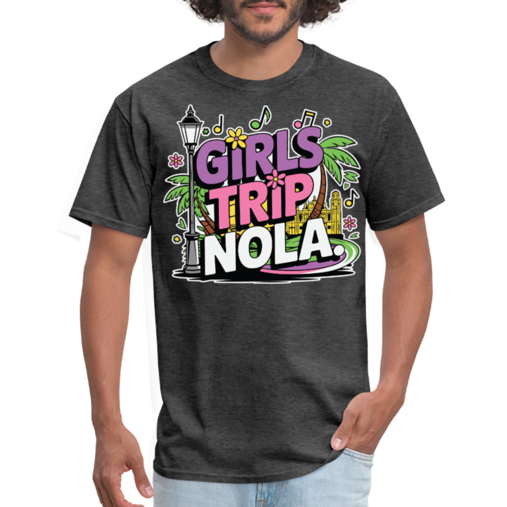 Bachelorette Party Shirt For NOLA Fun Mardi Gras Trip T-shirt - heather black