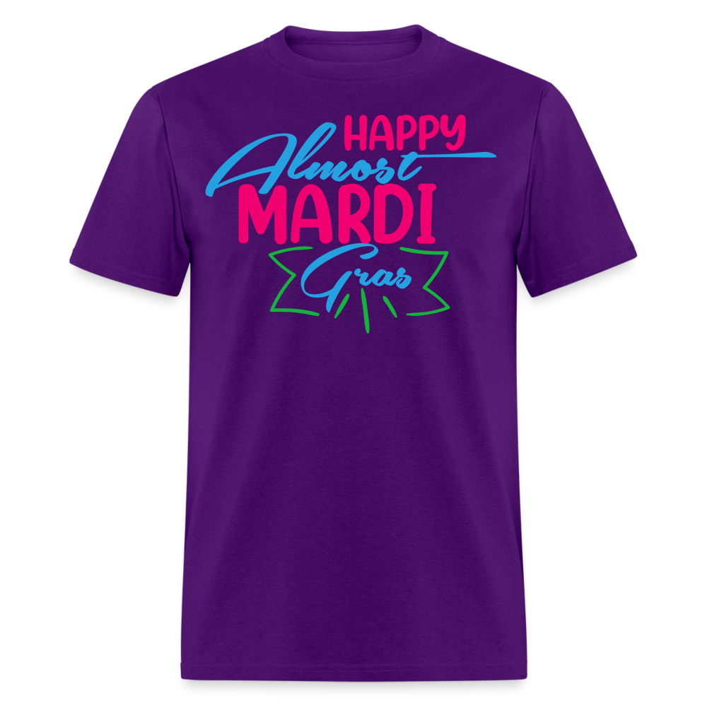 Mardi Gras Festival Tee Happy Almost Mardi Gras T-shirt - purple