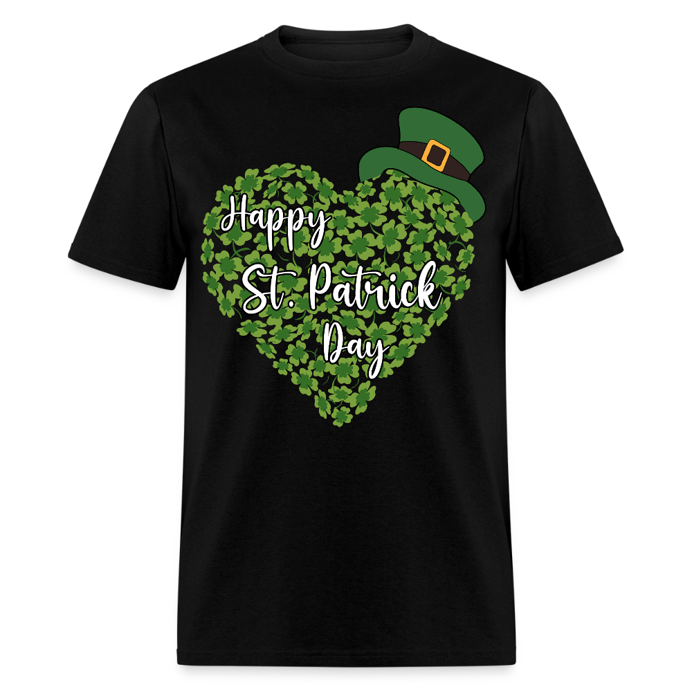 St Patrick’s Day Shamrock Heart T-shirt - black