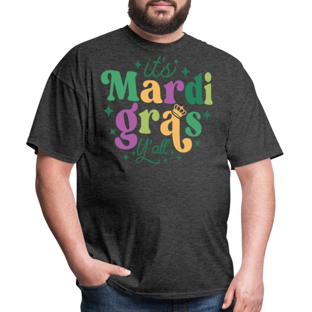 It's Mardi Gras Y'all Crown T-Shirt - heather black