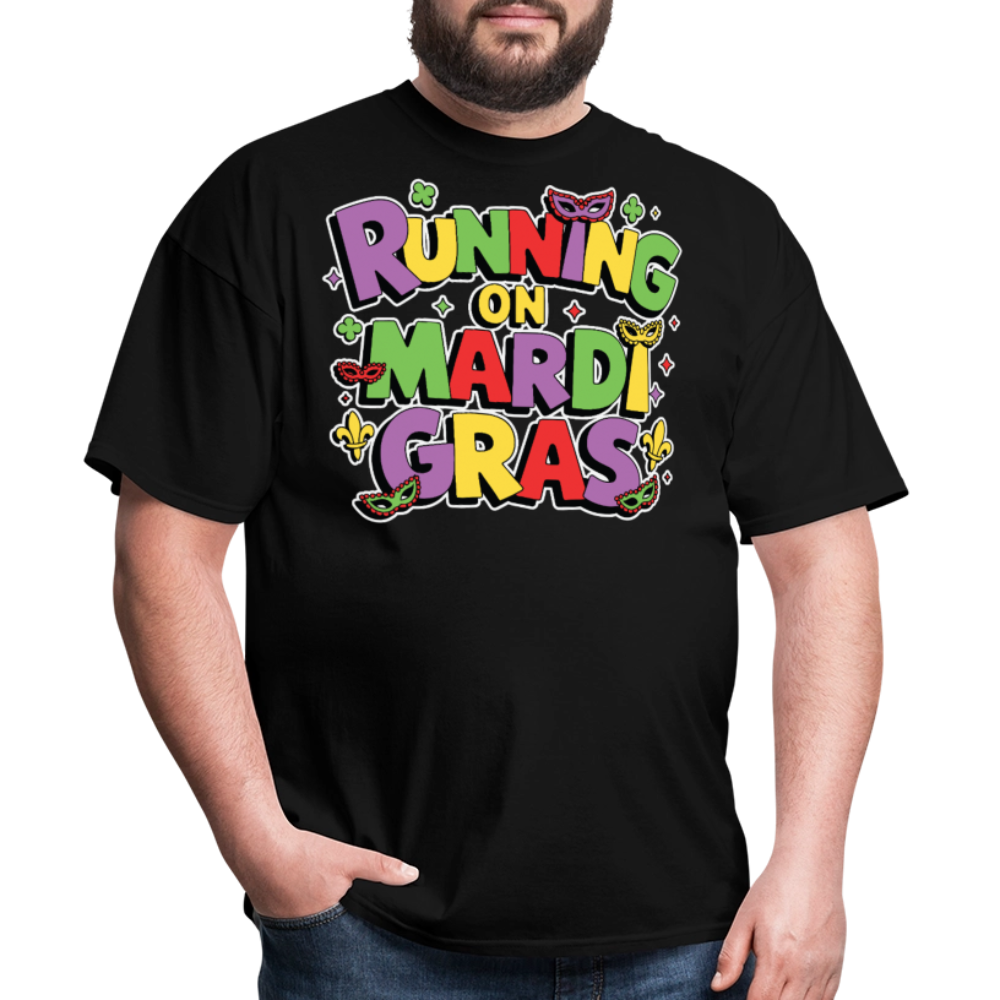Mardi Gras Running Shirt For Party Lovers Funny Mardi Gras T-shirt - black