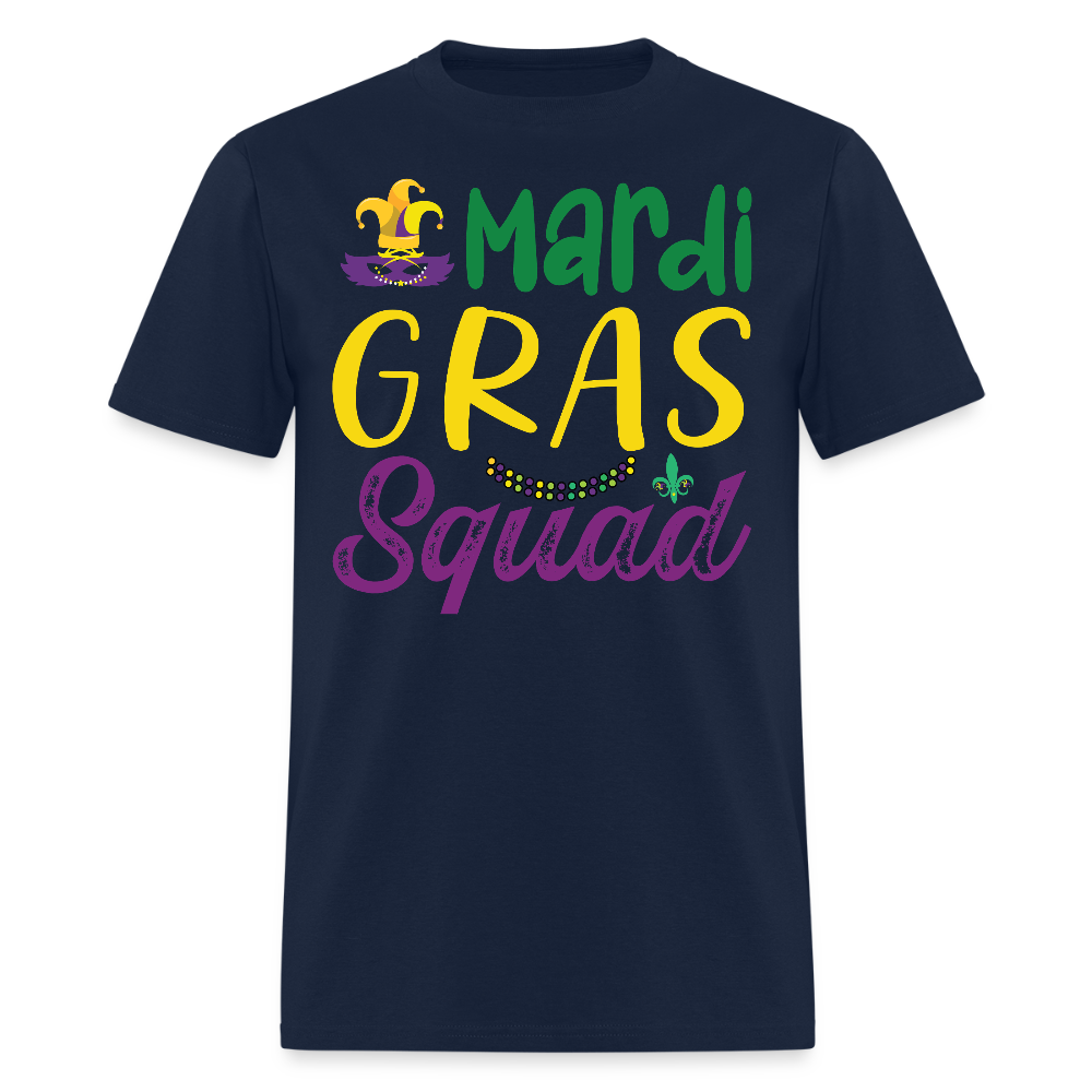 Mardi Gras Squad Shirts For Group Celebrations Funny Mardi Gras T-shirt - navy